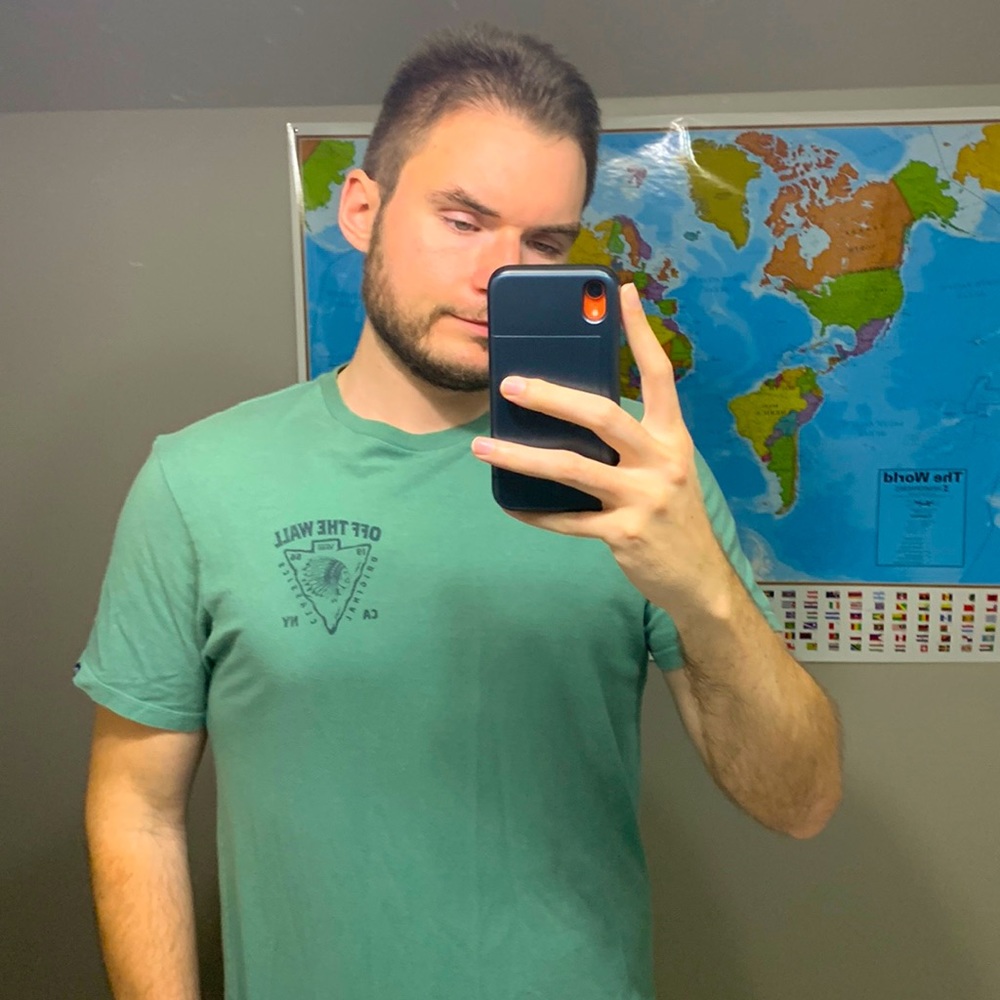 VANS Off the Wall Pastel Green T-Shirt (Large)
